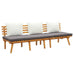 Ximeno Day Bed in Solid Acacia Wood w/Cushions - 200x65 cm