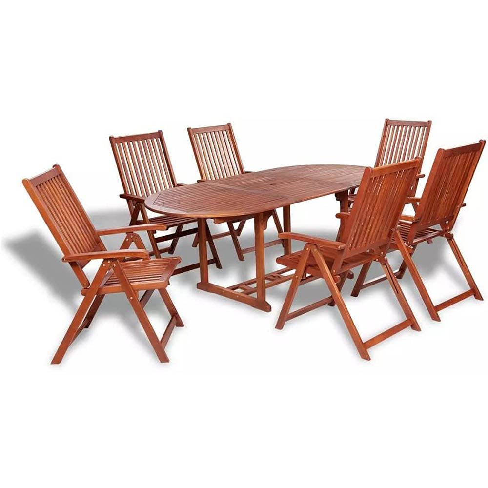Stella 6 Seater Acacia Wood Dining Setting - Brown