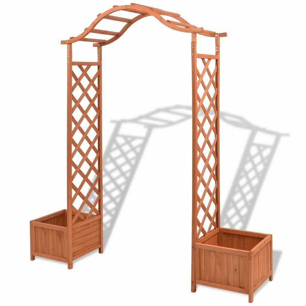 Piera Wooden Trellis/Rose Arch with Planters