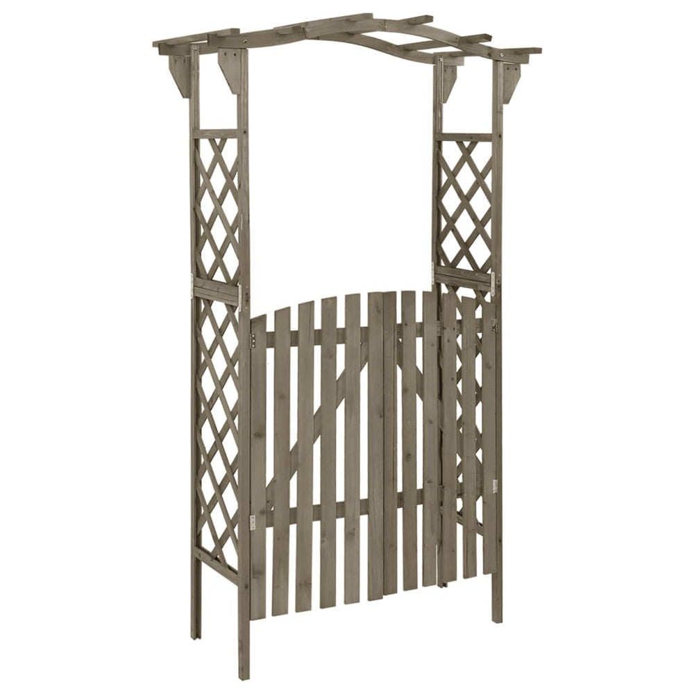 Valentina Wood Pergola with Gate - in Grey or Brown