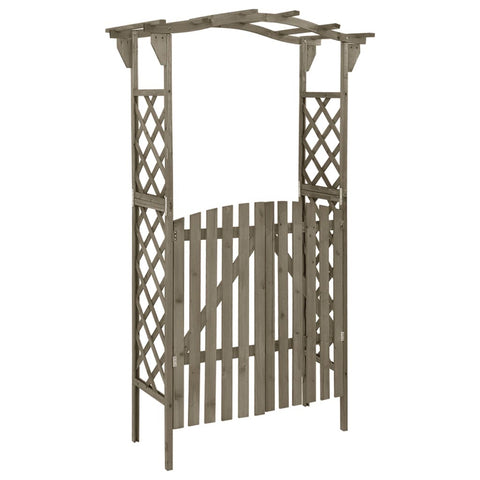 Valentina Wood Pergola with Gate - in Grey or Brown