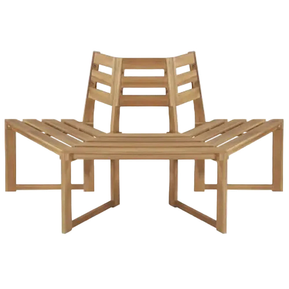 Norva Half-Hexagonal Acacia Tree Bench
