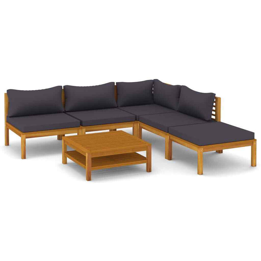 Liliana 6 Pc Acacia Lounge Set w/Cushions