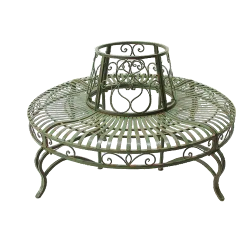Adelfia Full Tree Surround with Bench - Heavy Gauge Iron