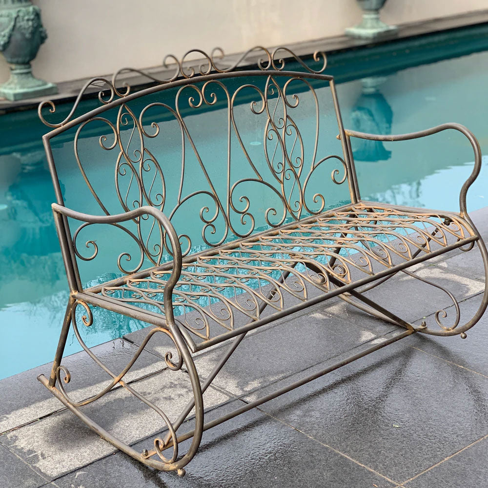 Alexius Garden Rocker Seat - Rustic Brown 112x88x95cm