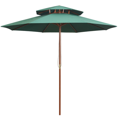 Taranto Double Decker Parasol w/Wooden Pole - 4 colours