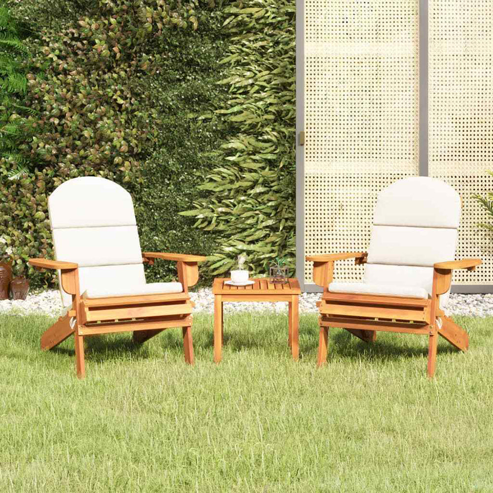 Nola 3 Piece Acacia Adirondack Garden Lounge Set