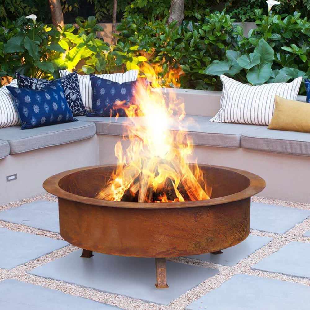 Hermosillo Rust or Matte Black Fire Pit on Legs