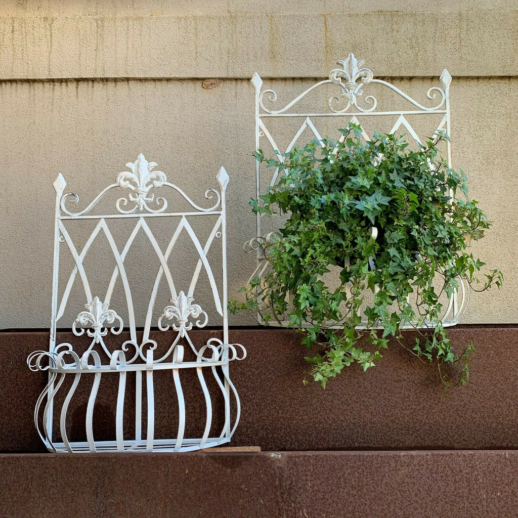 Carolotta Wall Planters in Antique Rustic Cream or Brown - Set of Two