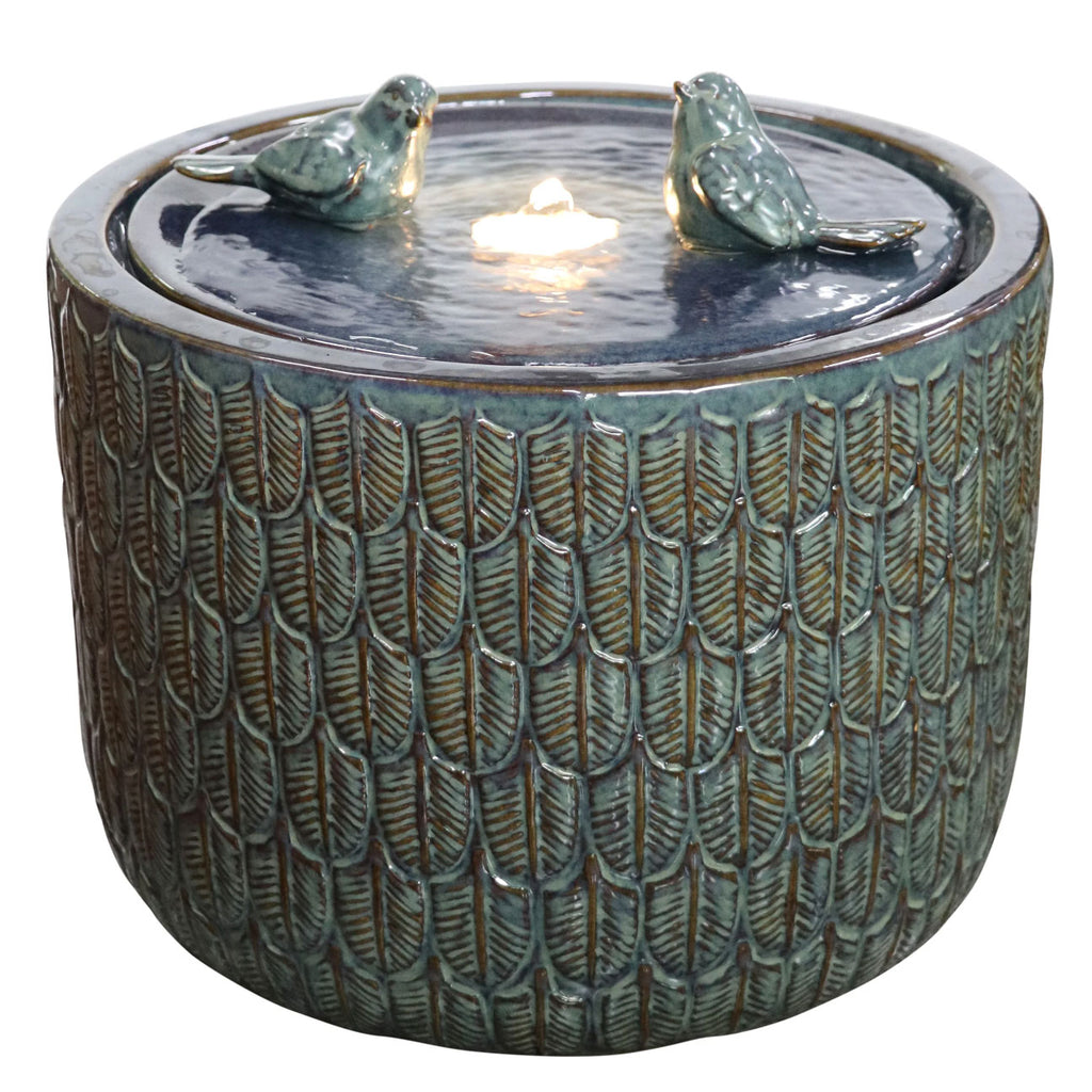 Toluca Glazed Ceramic Blue Fountain
