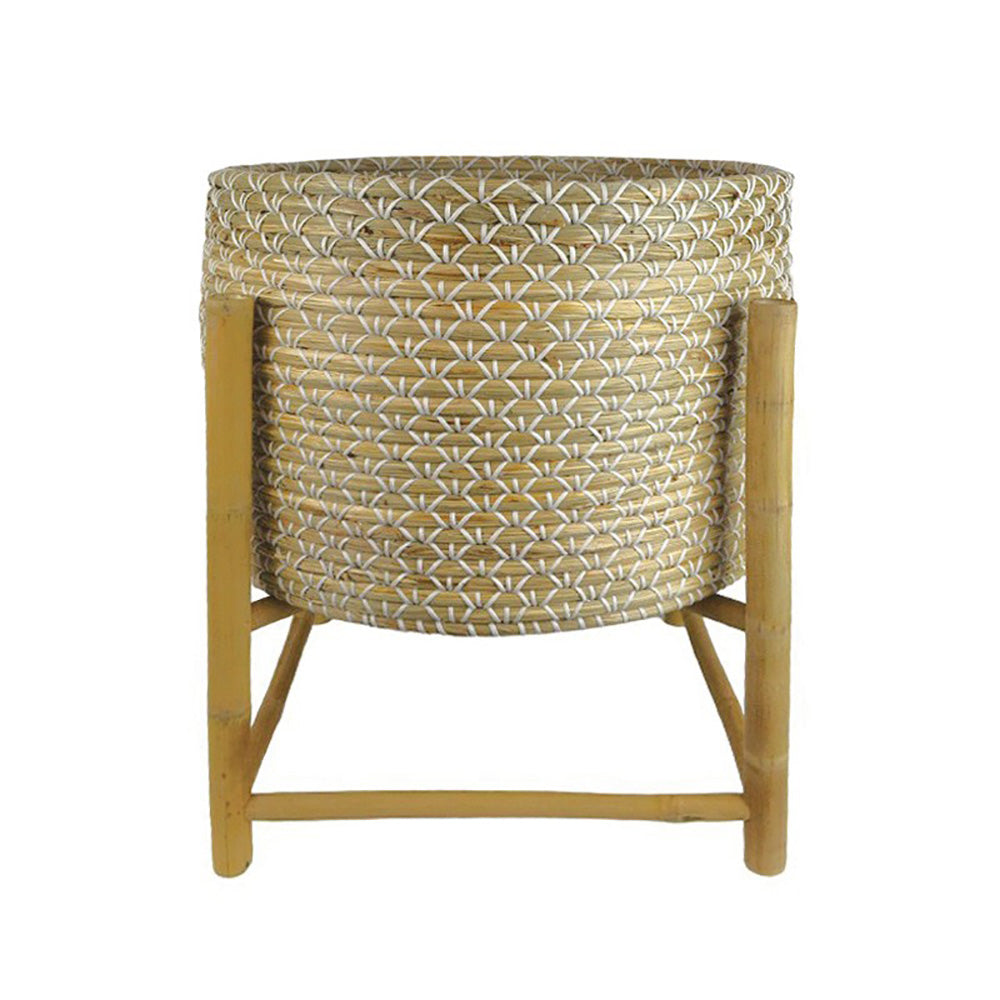 Okala Seagrass Planter on Bamboo Stand