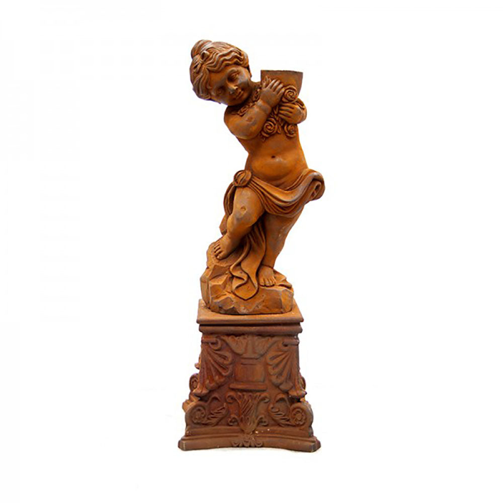 Girl Holding Urn on York Base - Cast Iron, 93cms Height, 2 Colours
