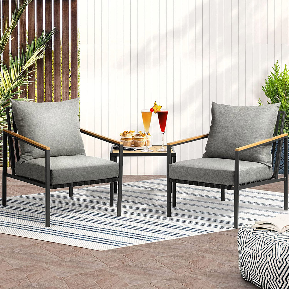 Mariella Patio Lounge Set - 2 Chairs & Table
