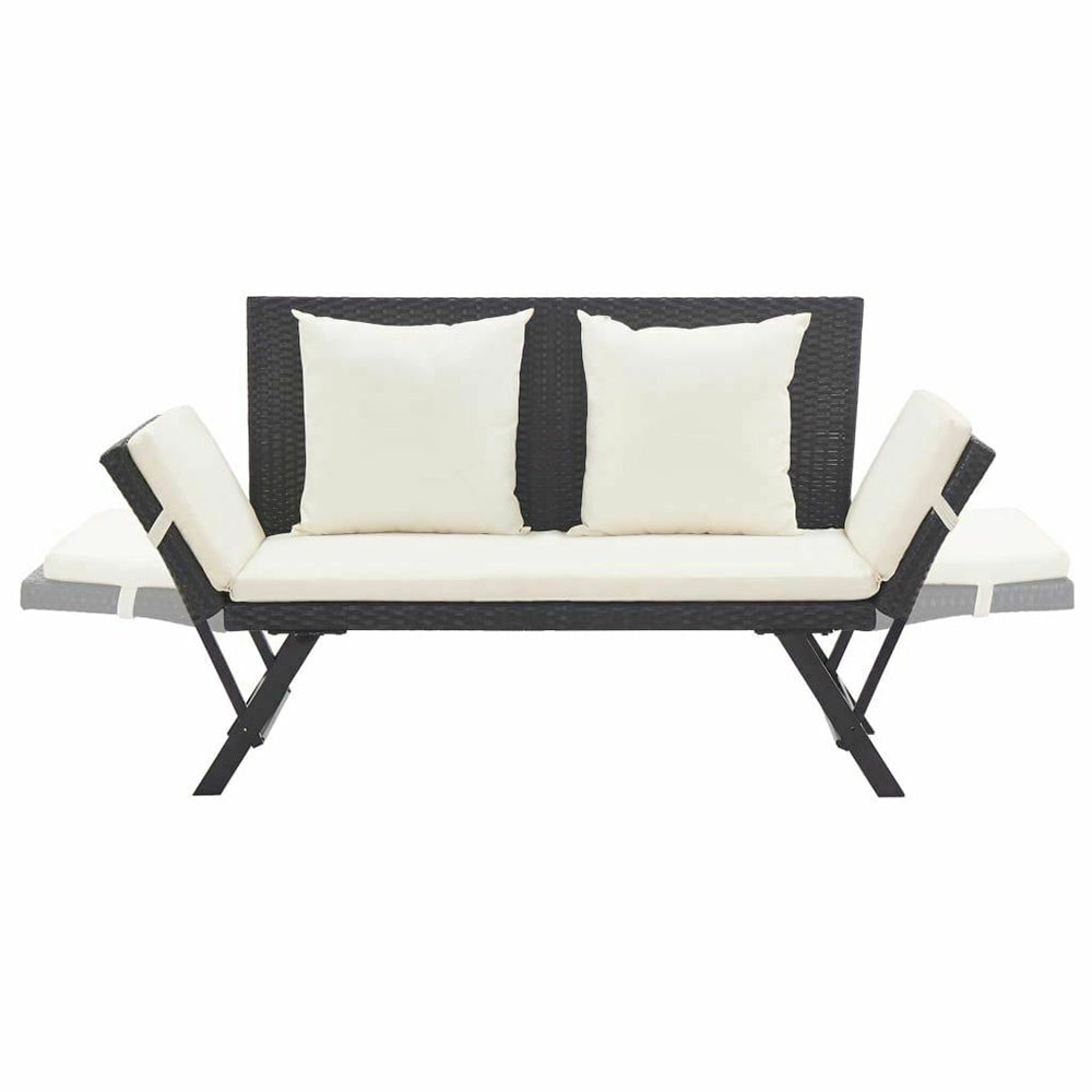 Odillon Convertible Polyrattan Garden Bench/Day Bed