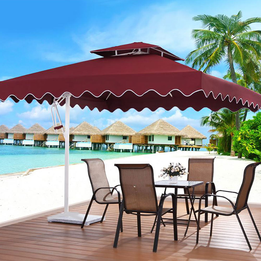 Ava Cantilever Umbrella 3.5m Diameter 360' Rotation Garden Shade & Umbrella