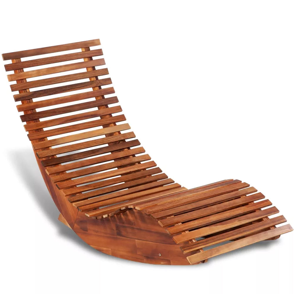 Lupita Rocking Sun Lounger in Acacia Wood