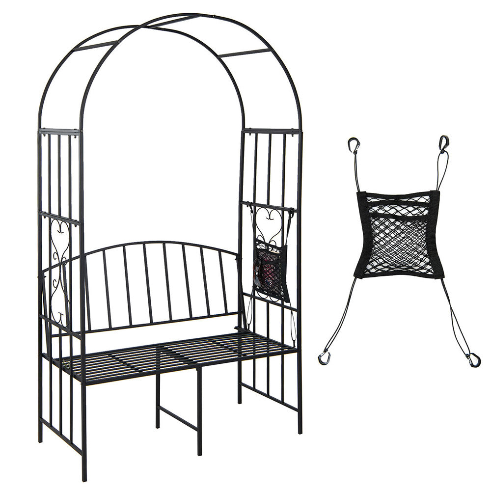 Orazio Steel Garden Arch Arbour w/2-Seat Bench