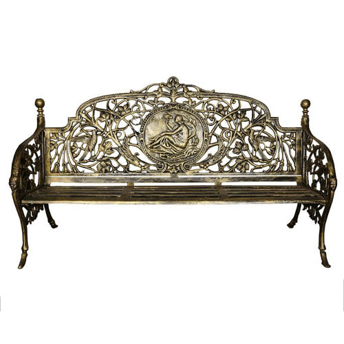 Camiliana cast iron garden bench in classic Italianate style