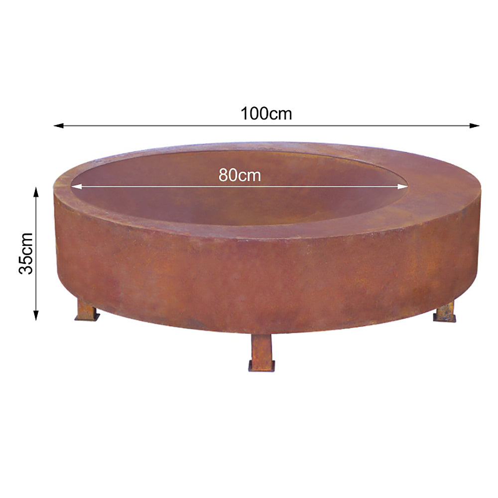 Andes 100cm Antique Rust Fire Pit