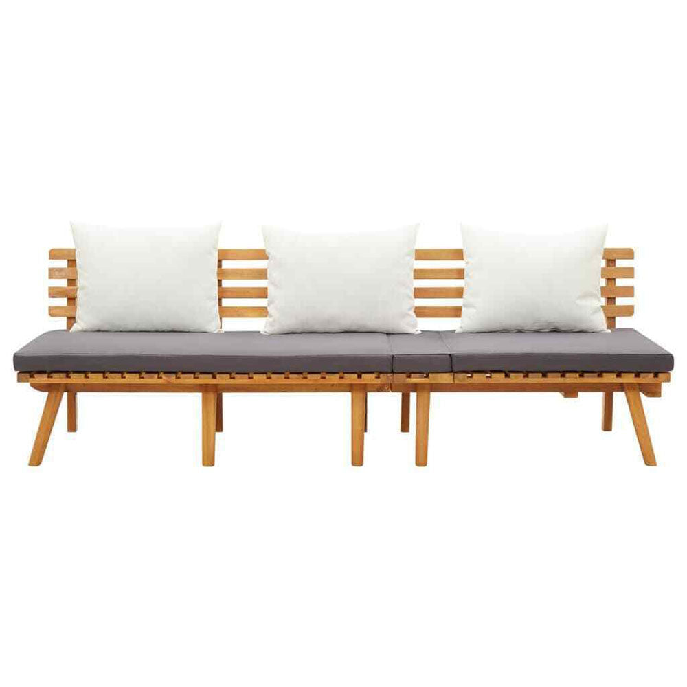 Ximeno Day Bed in Solid Acacia Wood w/Cushions - 200x65 cm