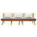Ximeno Day Bed in Solid Acacia Wood w/Cushions - 200x65 cm
