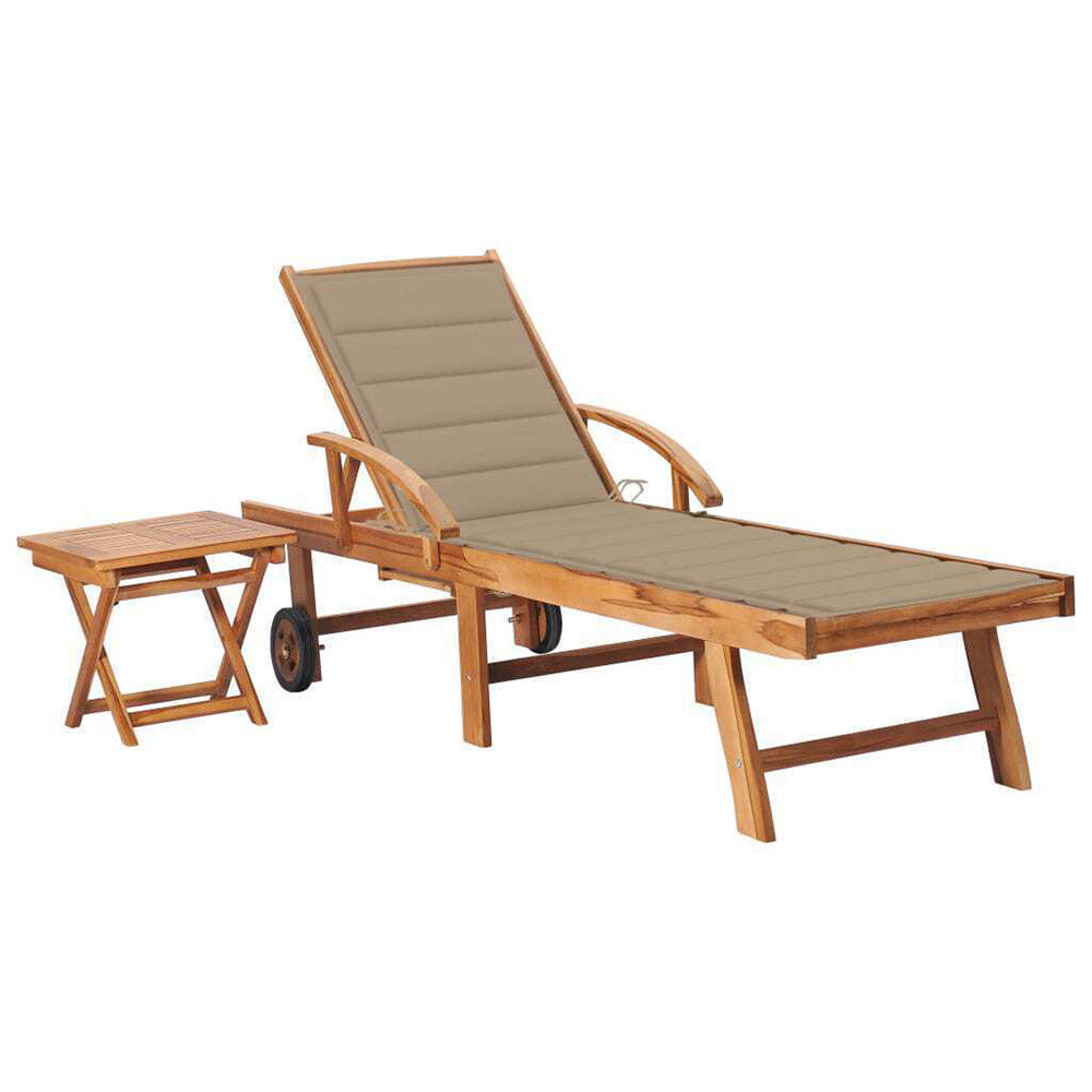Althea Sun Lounger w/Table and Cushion. 6 Coloutd