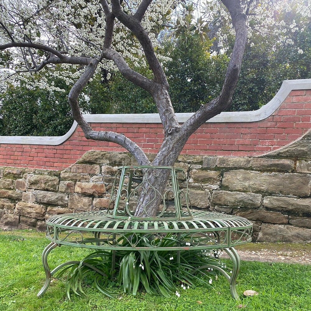 Adelfia Full Tree Surround with Bench - Heavy Gauge Iron