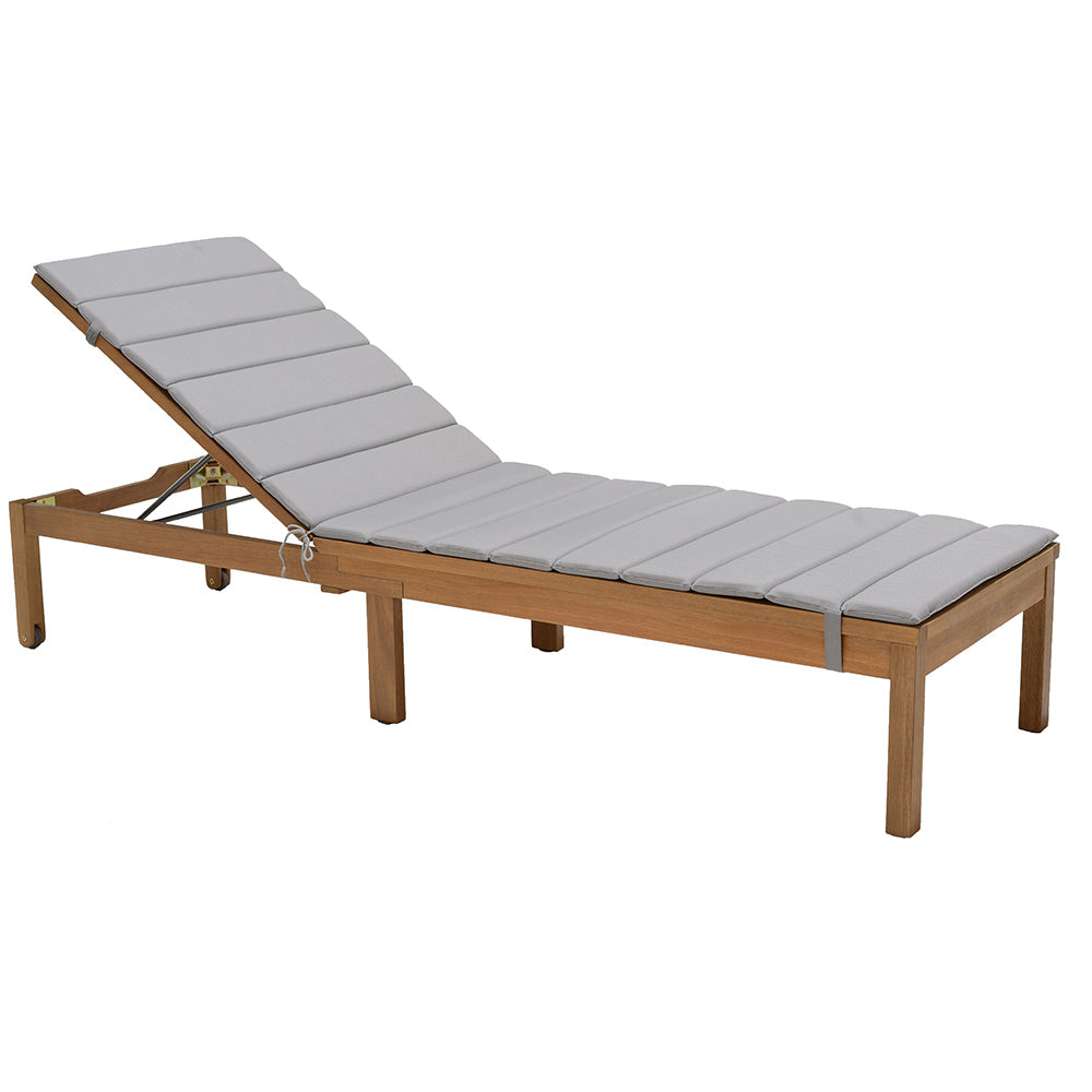 Fantino Natural Eucalyptus Wood Wheeled Sun Lounge