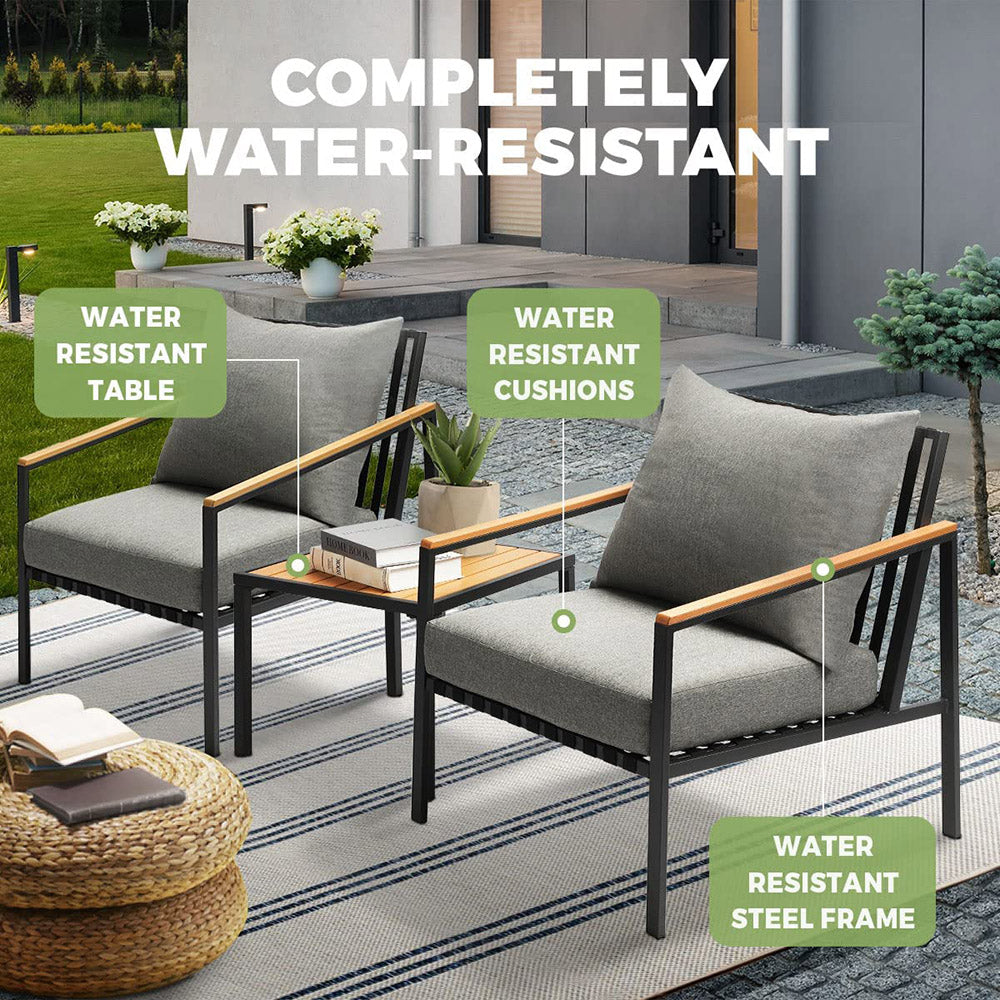 Mariella Patio Lounge Set - 2 Chairs & Table