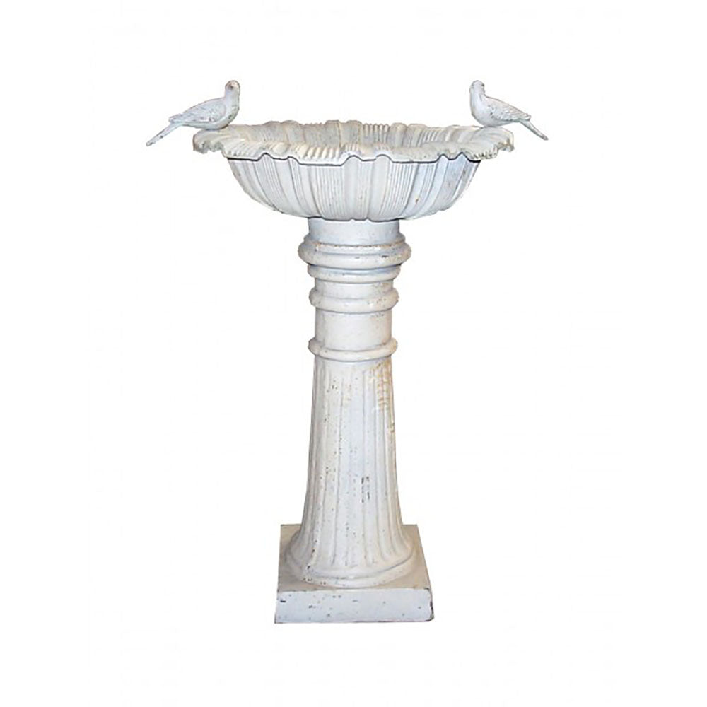 Somerset 100cm High Cast Iron Bird Bath - Antique White or Black Red