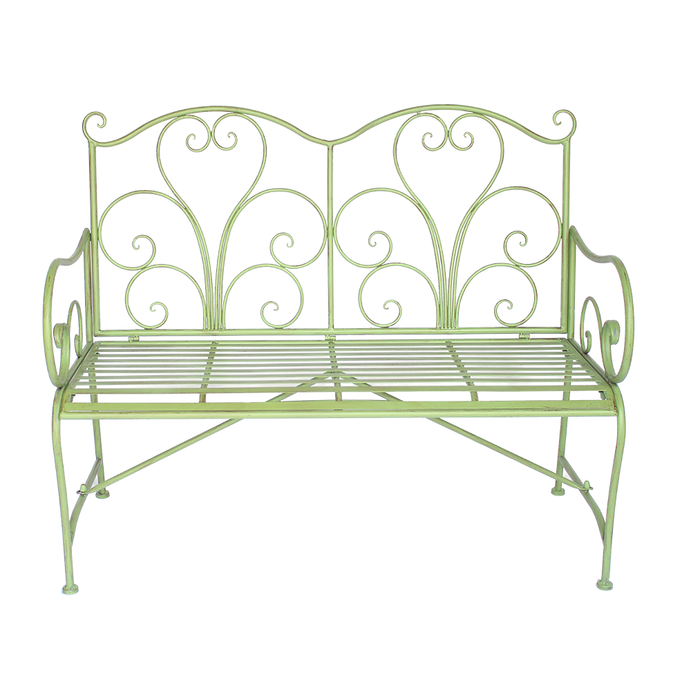 Remy Garden Metal Bench - Cream