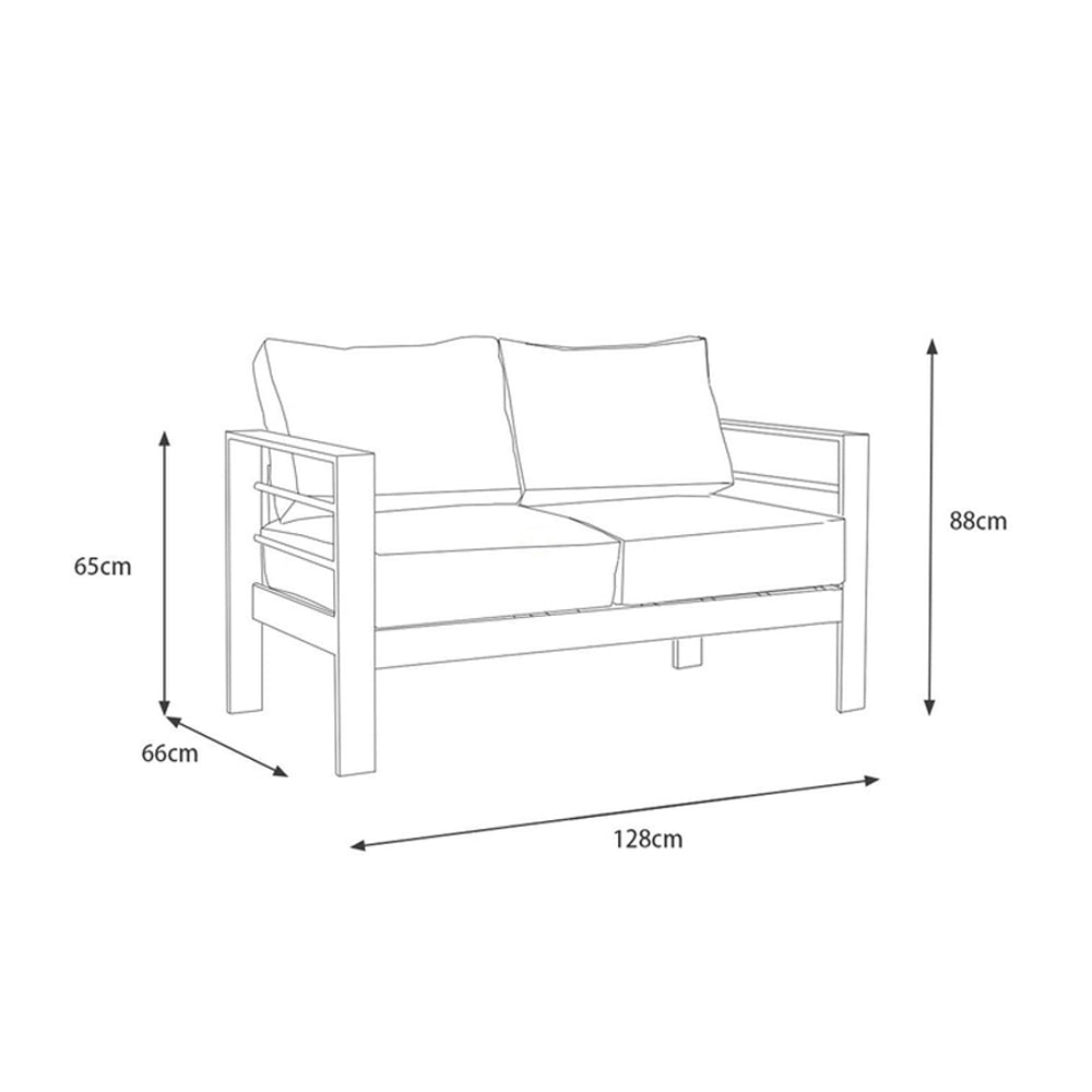 Alissa 4pc White Aluminium Lounge Set - Light Grey Cushion
