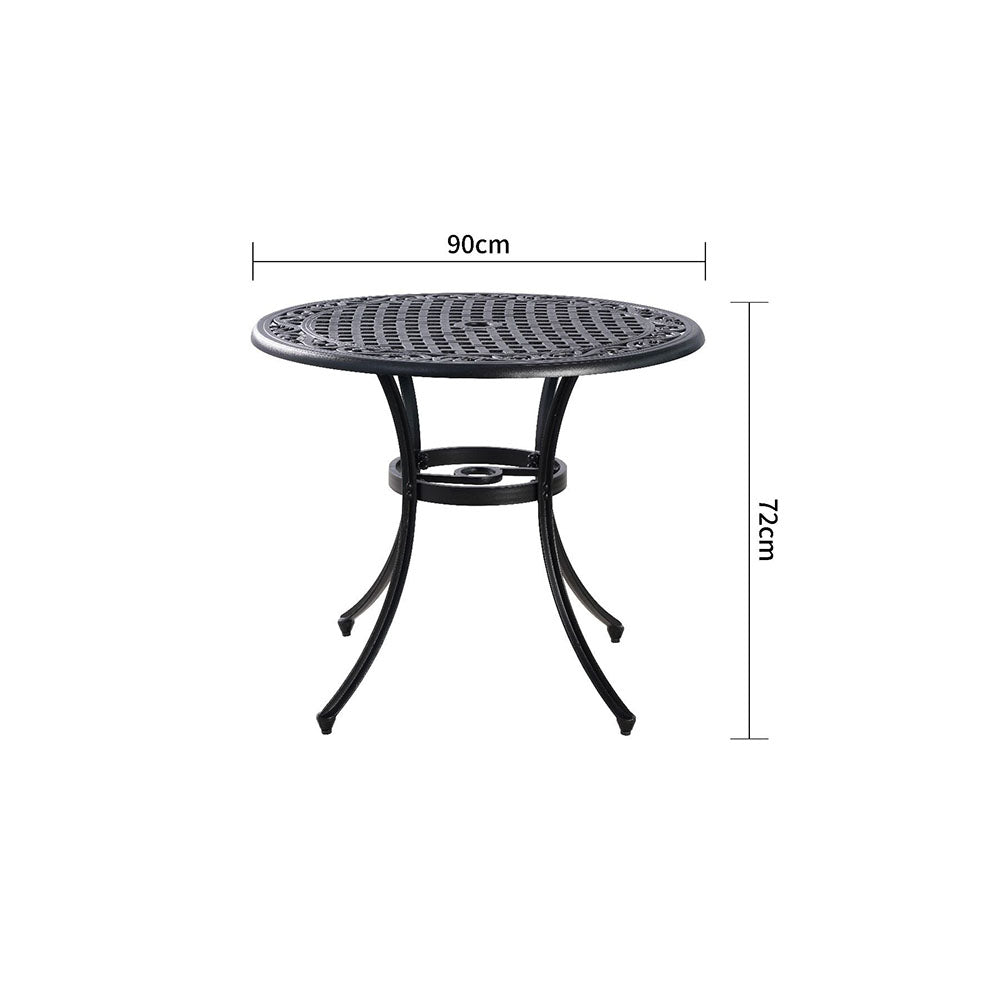 Mira 3pc Cast Aluminium Dining Set- Black or White