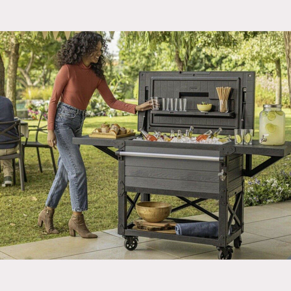 Cool Living 90L Patio Cooler and Beverage Cart