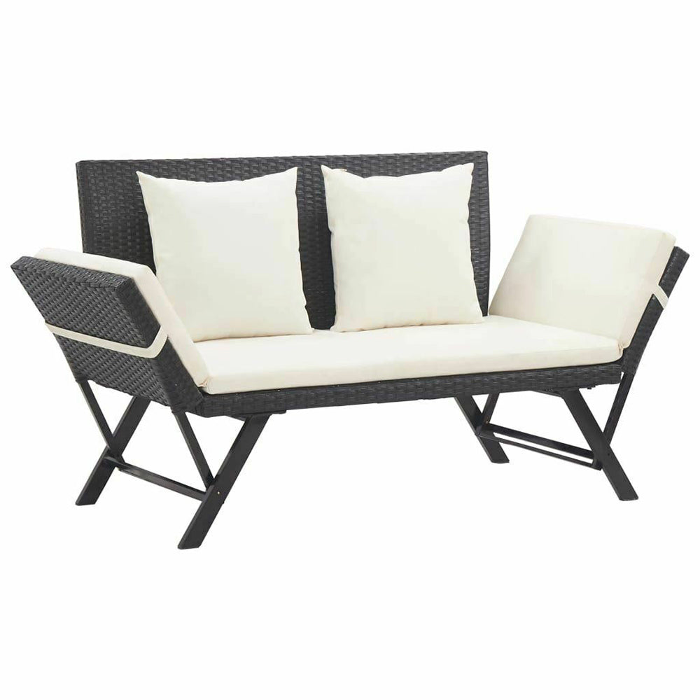 Odillon Convertible Polyrattan Garden Bench/Day Bed