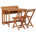 Aurele Balcony Planter Table with 2 Bistro Chairs in Solid Acacia Wood