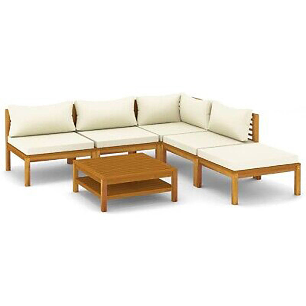 Liliana 6 Pc Acacia Lounge Set w/Cushions