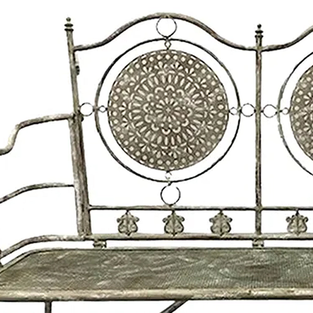 Mochi Antique-Look Solid Iron Outdoor Bench