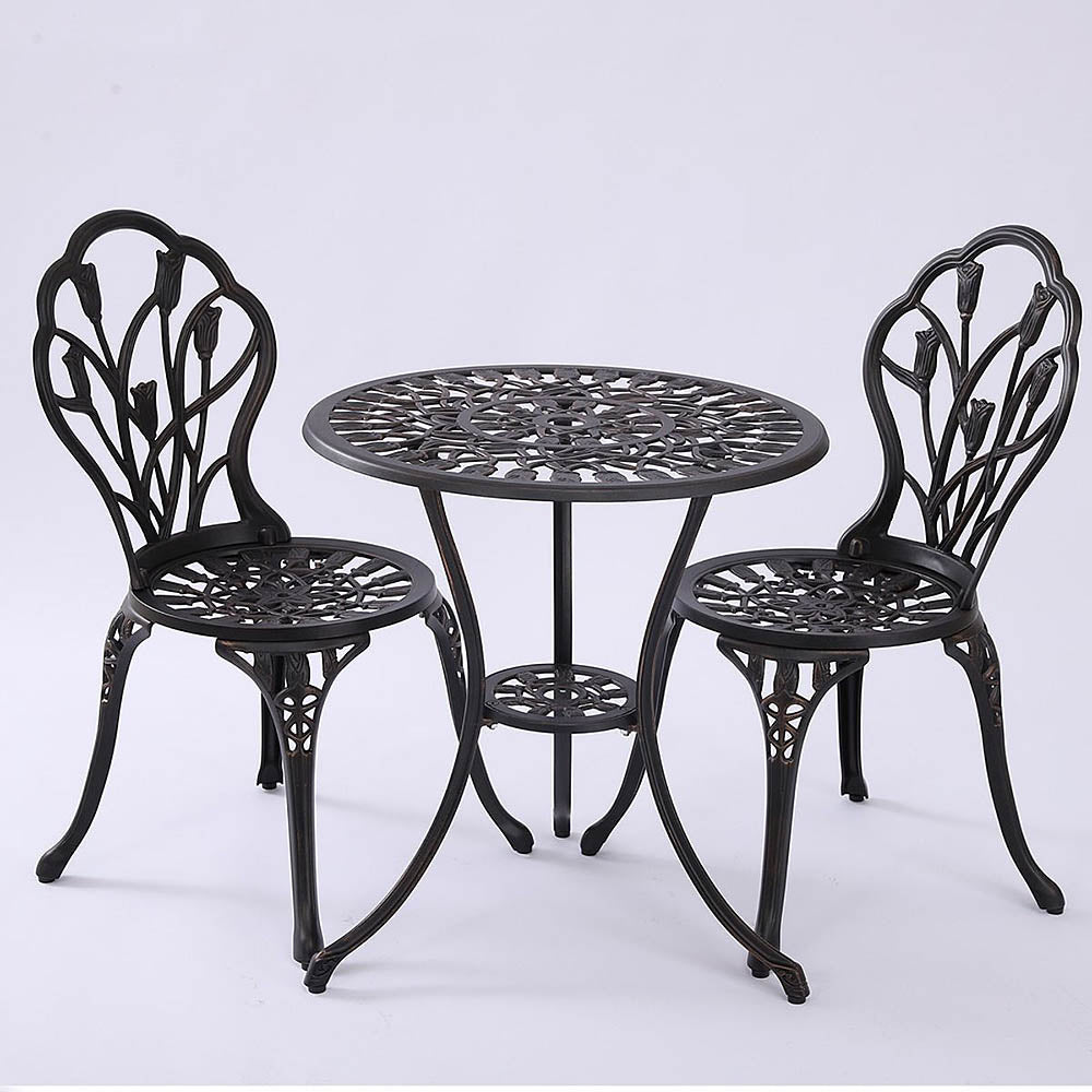 Eulalia Cast Aluminium 3pc Bistro Set - Bronze or White