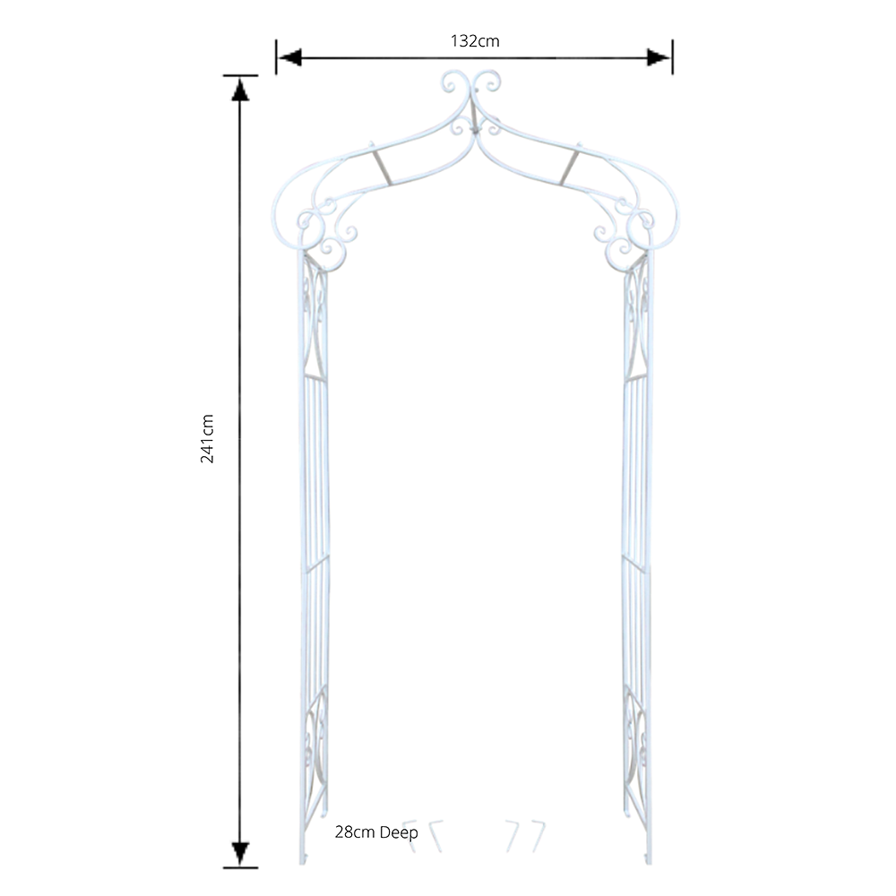 Marcella Garden Arch - Decorative Metal in Antique Cream