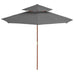 Taranto Double Decker Parasol w/Wooden Pole - 4 colours