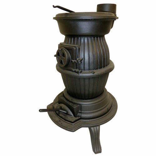 Cocha Cast Iron Pot Belly Wood Heater - Slow Combustion 6KW