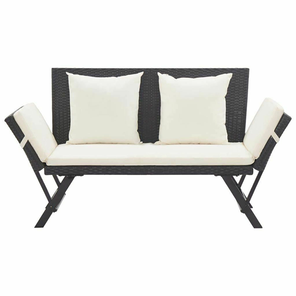 Odillon Convertible Polyrattan Garden Bench/Day Bed