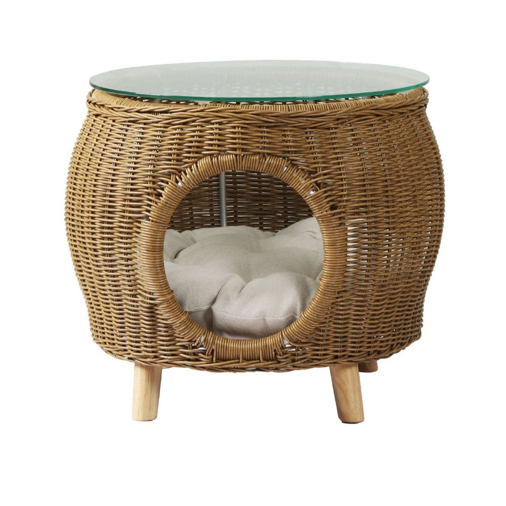 Eris Wicker Side/Coffee Table - Black or Natural Wicker