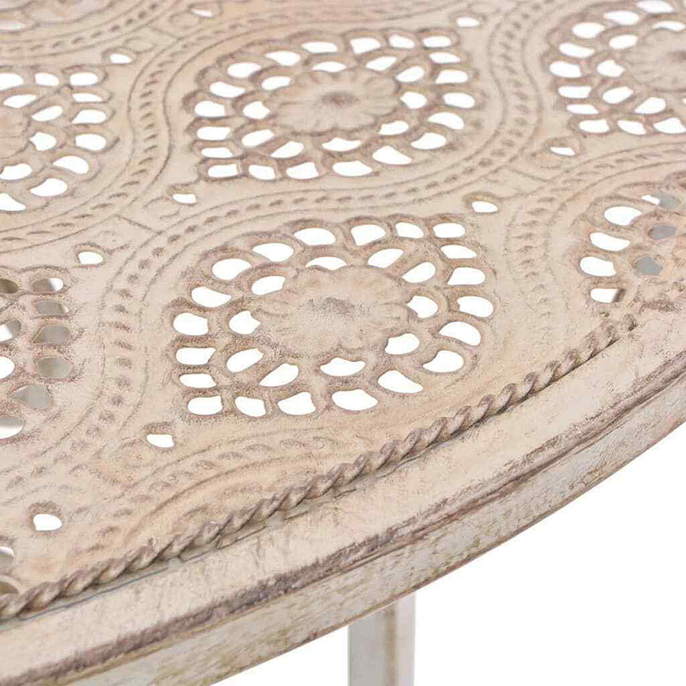 Adora 3 Piece Steel Bistro Set in White