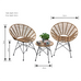 Zenaida  Retro 3 Piece Rattan Cane & Metal Garden Setting