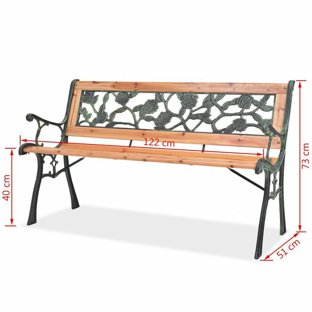 Aki Wood Garden Bench - 122 cm Rose or Diamond Lattice