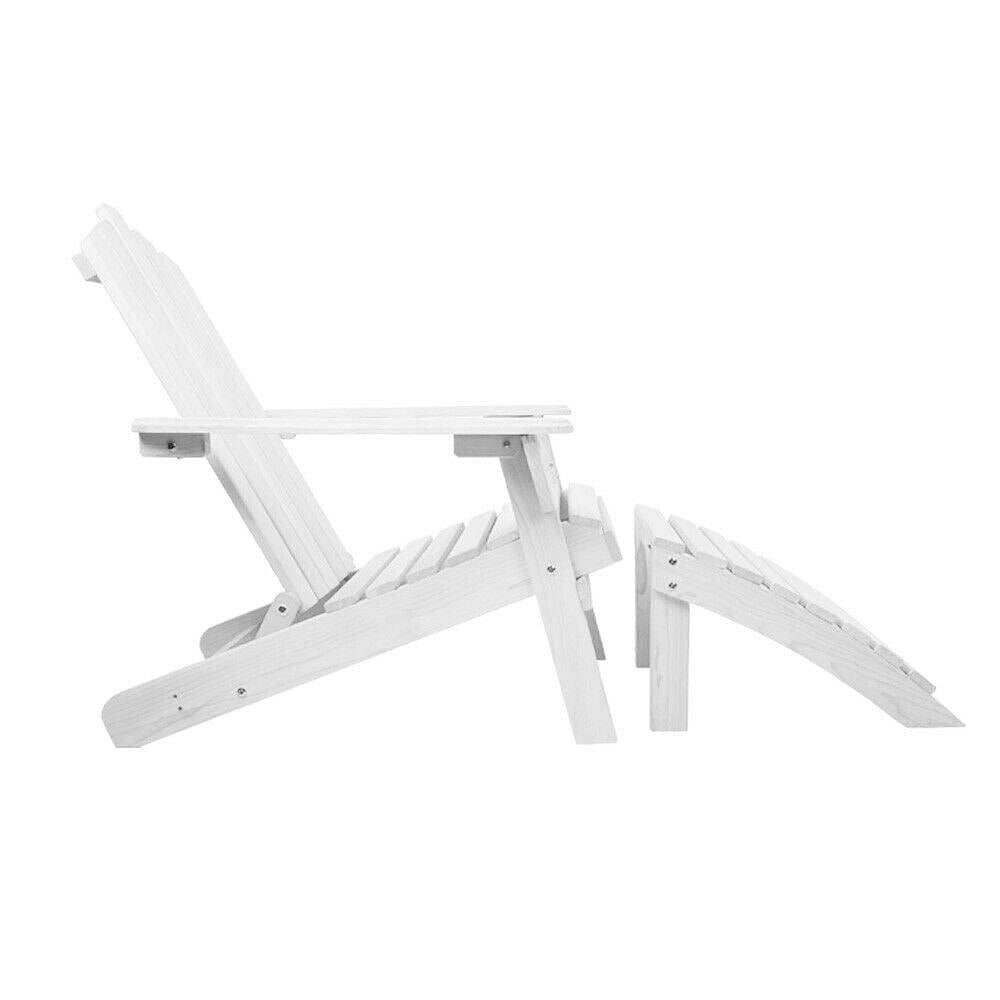 Cape Cod Wooden Lounge Chairs & Table Setting-Pair of 2 - Adirondack Patio Style