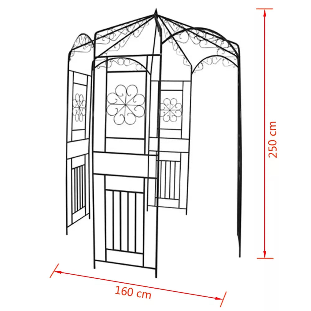 Argento Wrought Iron Rose Arch/Pavilion - 250 cm H