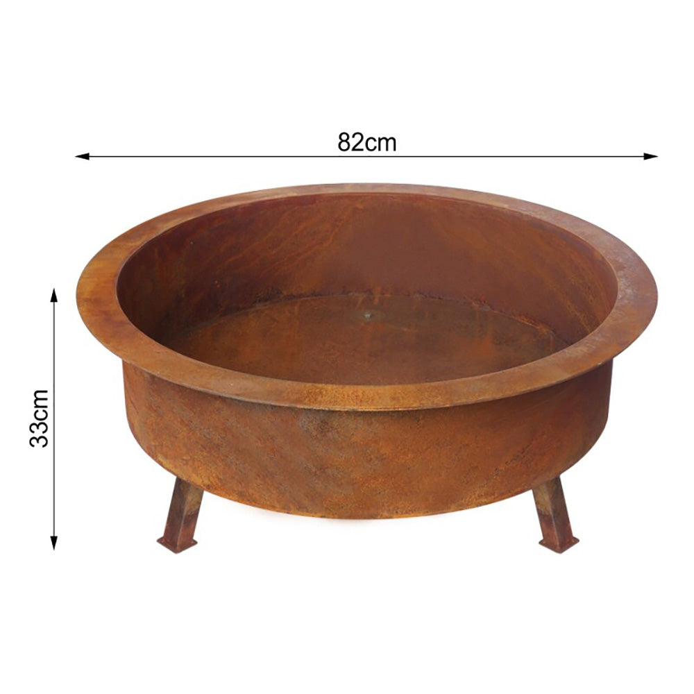 Hermosillo Rust or Matte Black Fire Pit on Legs
